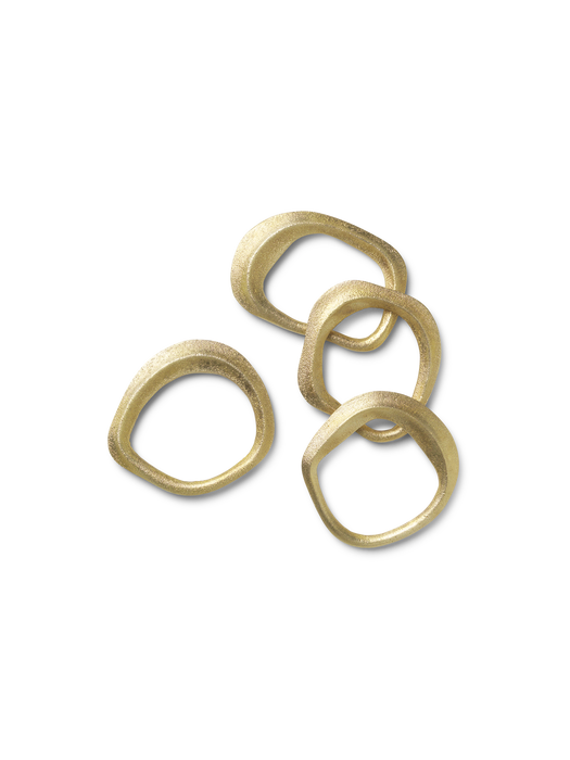 Flow Napkin Rings - Set of 4 - Brass