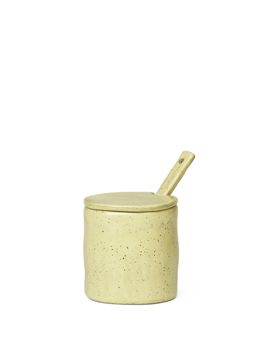 Flow Jar with spoon - Yellow Speckle