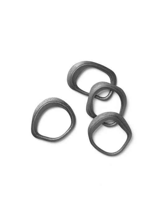 Flow Napkin Rings - Set of 4 - Black Brass