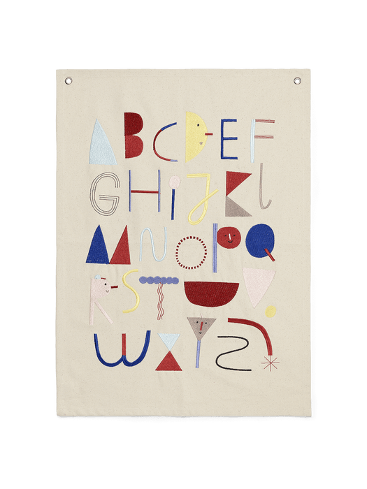 Alphabet Fabric Poster - Off-White