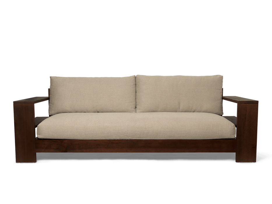 Edre Sofa - Classic Linen - Dark Stained/Natural