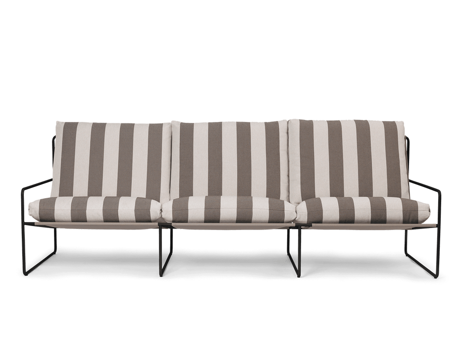 Desert 3-seater - Stripe - Black/Chocolate