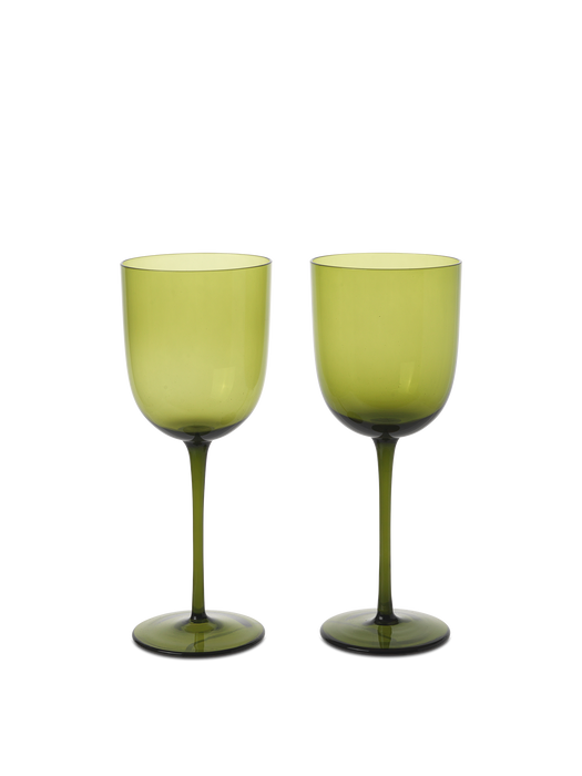 Host White Wine Glasses - Set of 2 - Moss Green