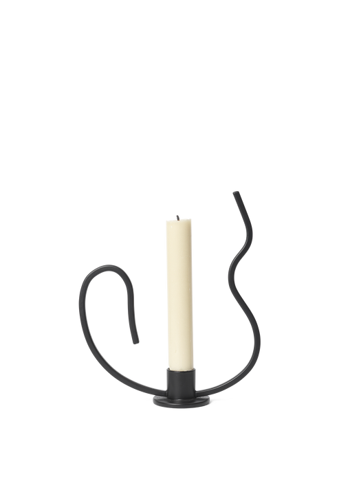 Valse Candle Holder - Low - Black