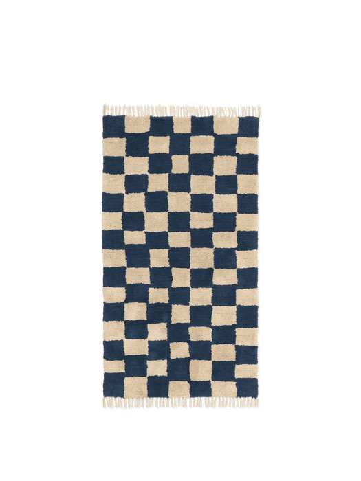 Mara Washable Rug - Deep Blue/Warm Sand