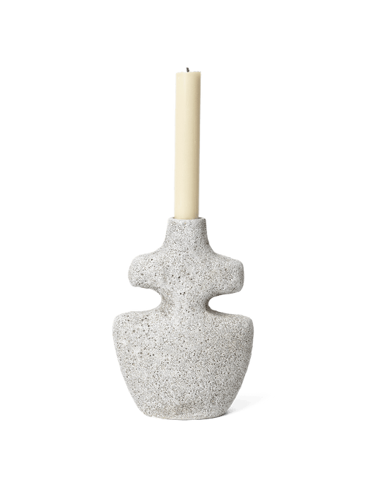 Yara Candle Holder - Medium - Grey Pumice