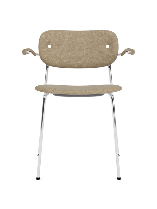 Co Dining Chair, fully upholstered with armrest, Chrome