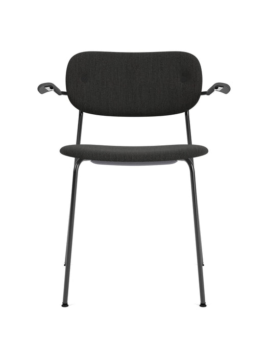 Co Dining Chair, fully upholstered with armrest, Black